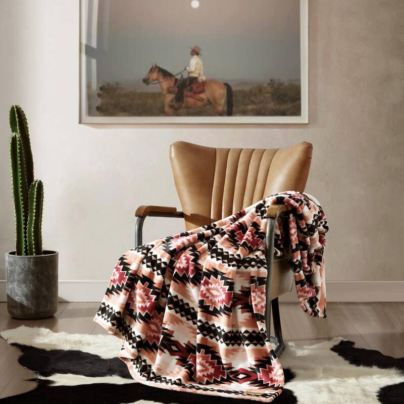 Wrangler Printed Ultra Soft Plush Fleece Throw Blanket.