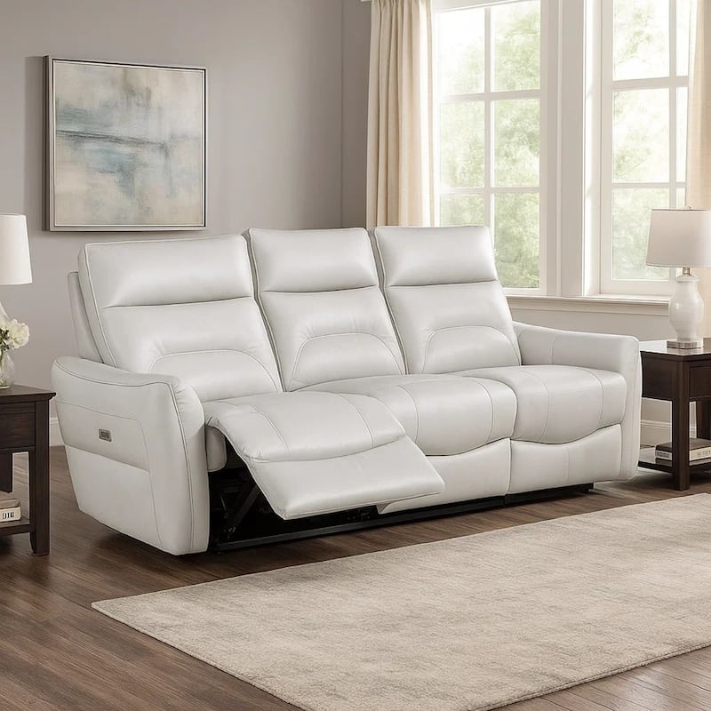 Becy Manual Reclining Loveseat w Console, 2 Cup Holders, Light Gray