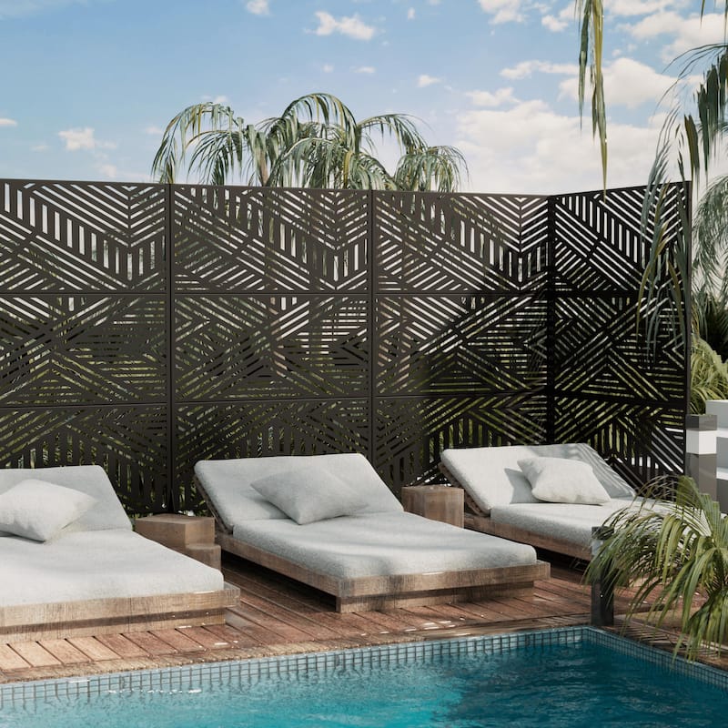 Outdoor Privacy Screen Metal Privacy Screen Panel Free Standing - 72*47