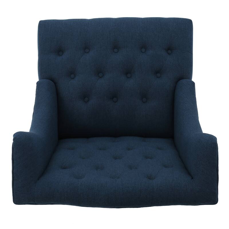 Modern 27.5" Upholstered Button Tufted Club Chair with Wood Legs for Living Room