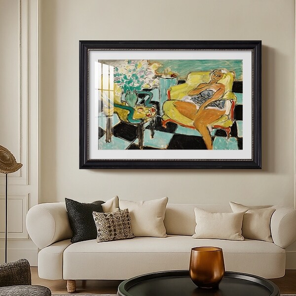 Seated Woman with Flower 1942-Henri Matisse-Custom Framed Print