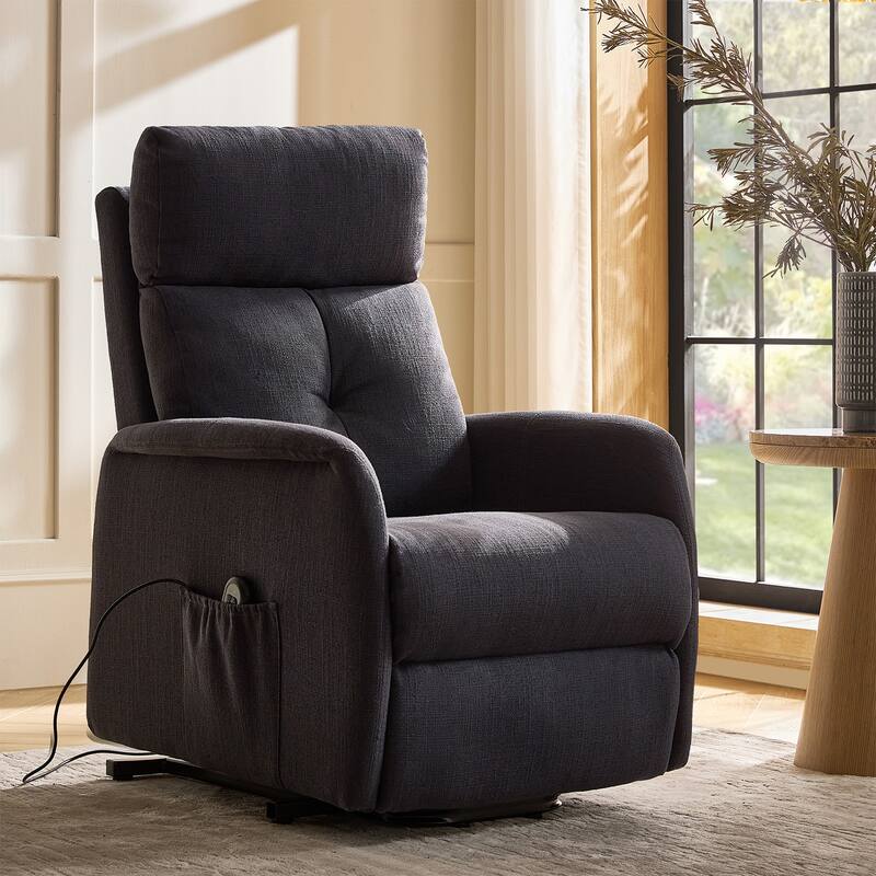 Elisa Mid-century Modern Power Remote Lift Assist Recliner with Metal Base