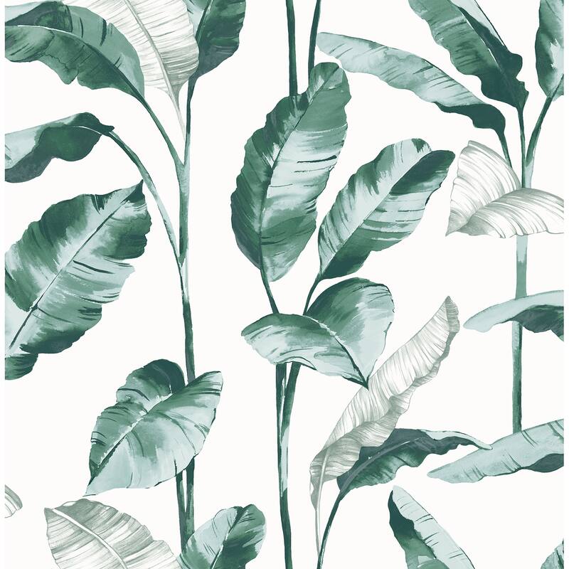 NuWallpaper Banana Leaf Teal Peel and Stick Wallpaper