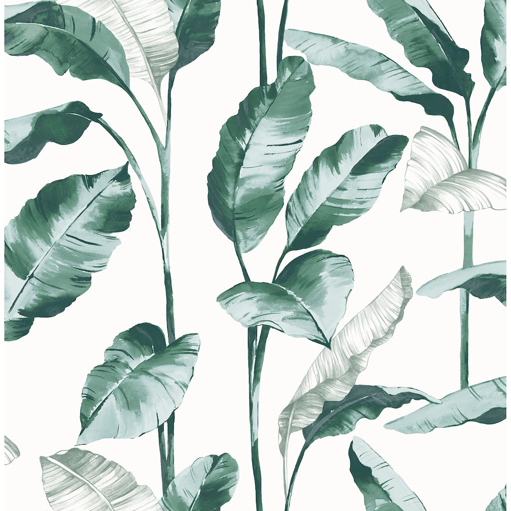 NuWallpaper Banana Leaf Teal Peel and Stick Wallpaper
