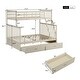 preview thumbnail 2 of 28, Twin Over Full Bunk Bed with Storage Ladder and Drawers, Cream Cream