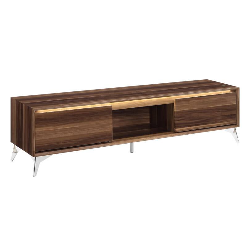 Raceloma TV stand , LED, Walnut & Chrome Finish 91997
