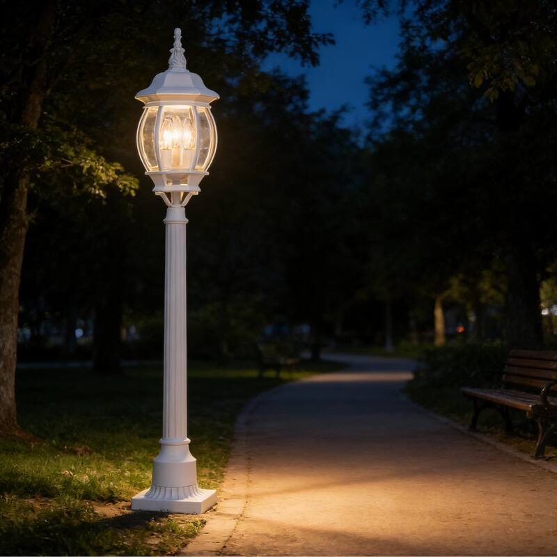 Outdoor 1/3 Light Post Lantern with Pier Mount Base(Pack 1 or 2)