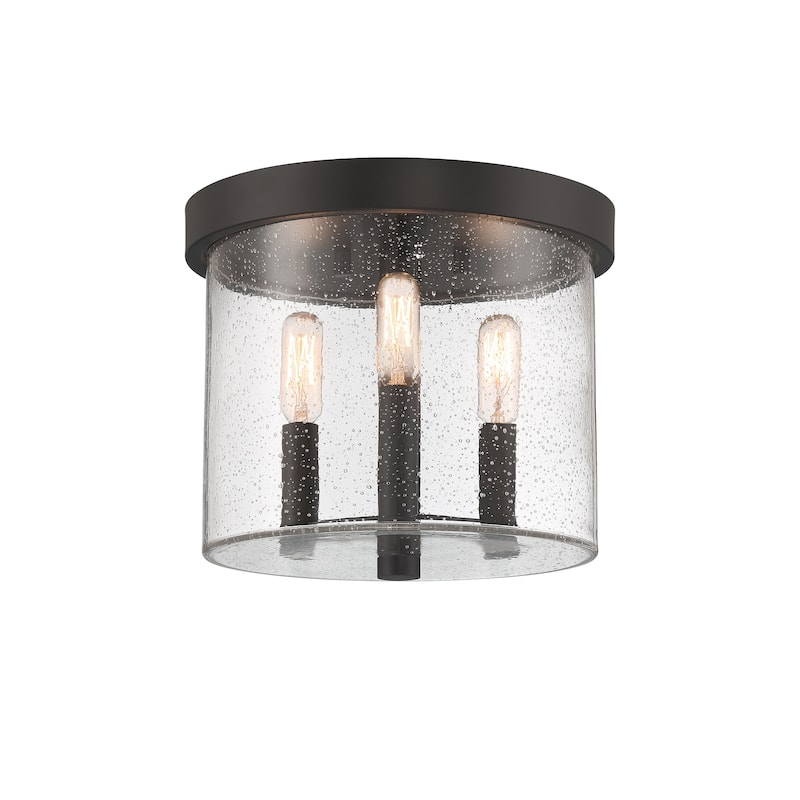 Designers Fountain D298C-FM Otto 3 Light 10" Wide Flush Mount Drum - Matte Black