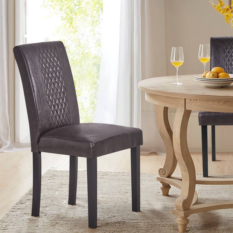 Modern Dining Chairs Set of 2/4/6 Upholstered Dining Chairs with Solid Wood Legs and High Back Dining Room Chairs