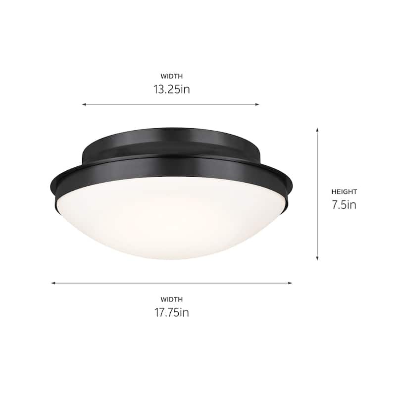 Kichler Lighting Bretta 17.75 in. 3-Light Black Flush Mount Light