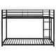preview thumbnail 6 of 32, Twin over Twin Size Metal Low Bunk Bed with Ladder & Fence