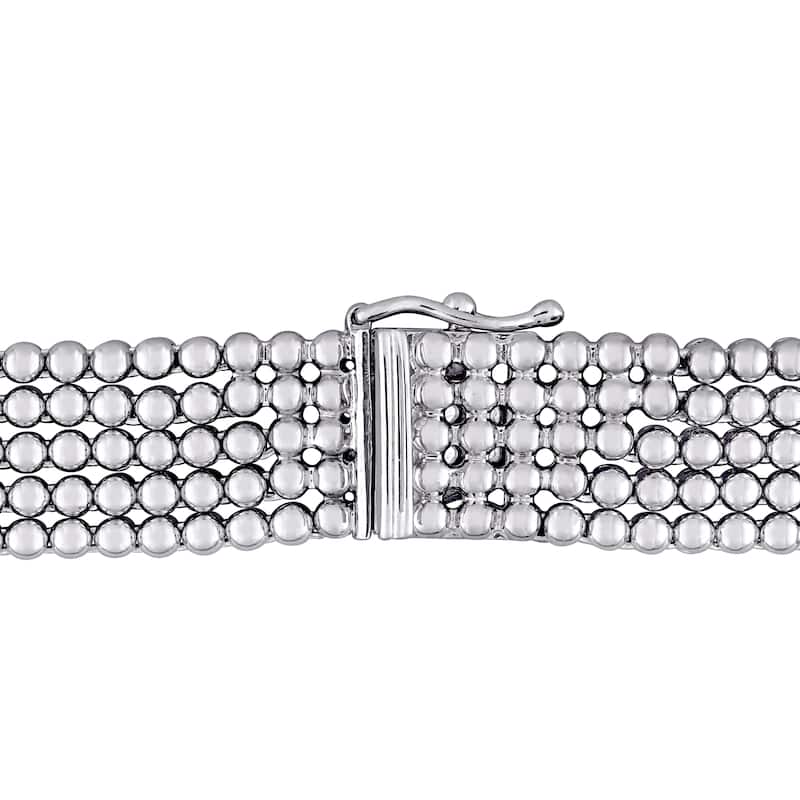 Miadora 18k White Gold Multi-Row Diamond Necklace 16 1/7 or 27 1/7ct TDW