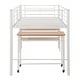 preview thumbnail 2 of 7, Twin Size Metal Loft Bed with 1 Rolling Desk and 2 Shelves, White