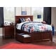 preview thumbnail 2 of 7, Madison Twin Platform Bed with Matching Footboard with 2 Drawers in Walnut