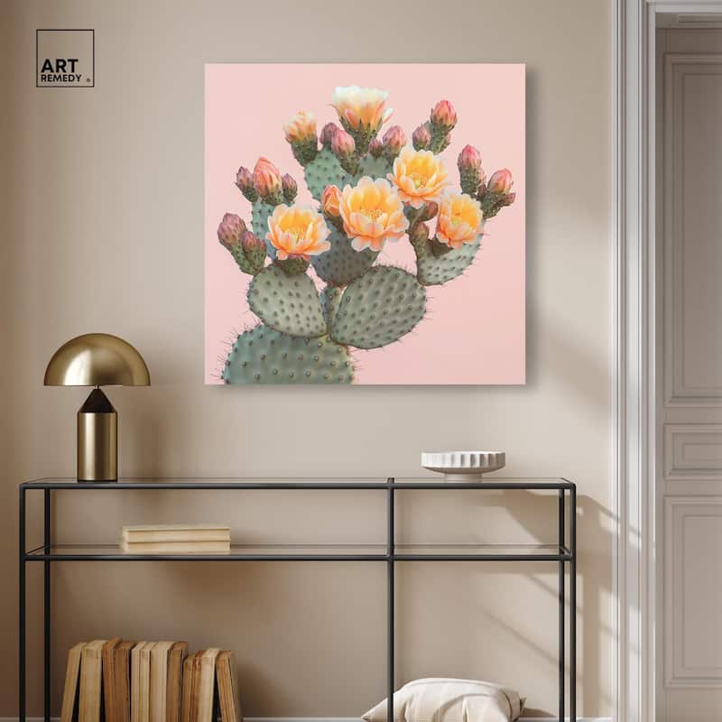 Pink and Prickly Canvas by Art Remedy, Gallery Wrapped
