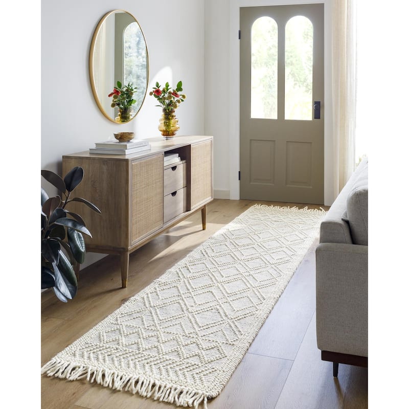 Livabliss Casa DeCampo Farmhouse Diamond Area Rug - 6' x 9' - Ivory/Black