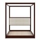 preview thumbnail 8 of 7, Queen Size Wooden Canopy Platform Bed with Upholstered Headboard