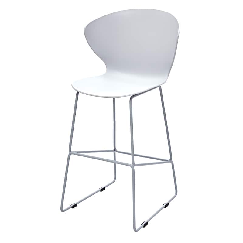 Set of 2 Contemporary Plastic Counter Height Bar Stools
