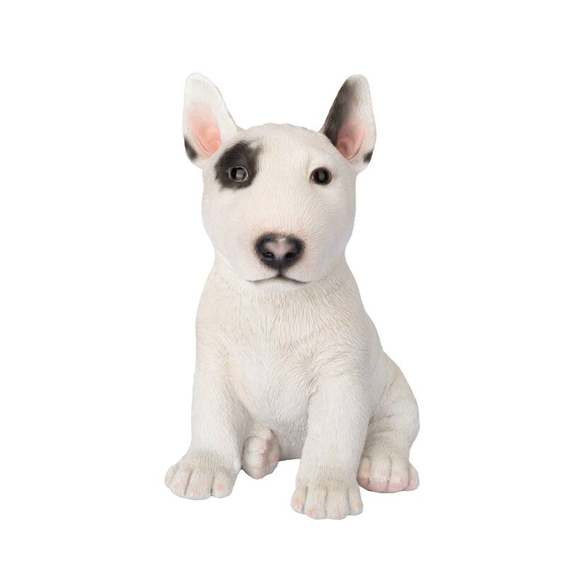 Sitting Bull Terrier Puppy Outdoor Garden Statue- 7"