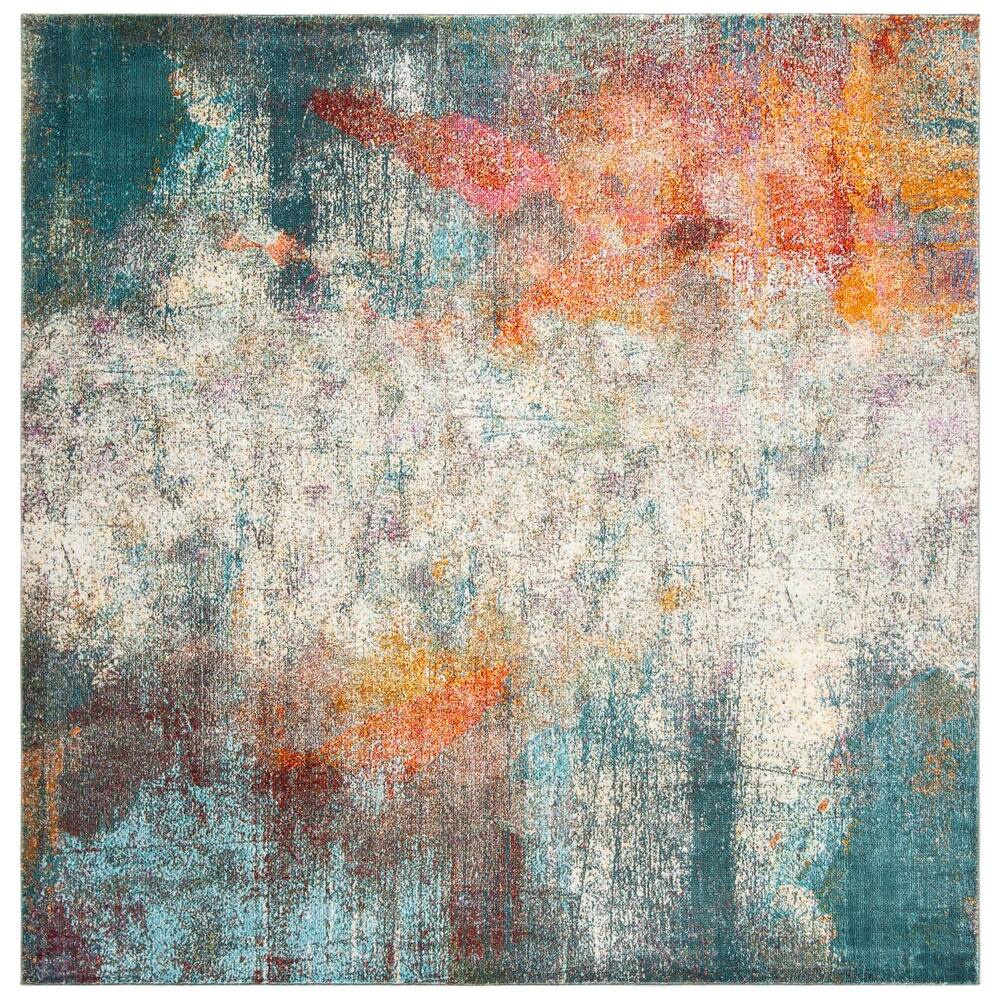 SAFAVIEH Luxor Merilyn Modern Abstract Ivory / Blue Rug