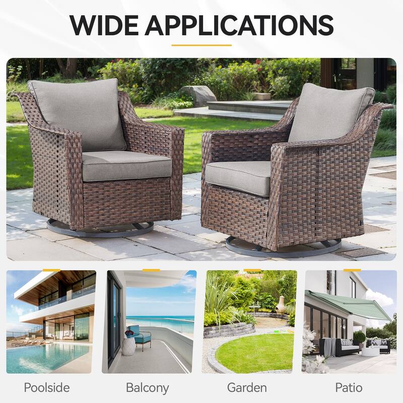 Wicker Outdoor Swivel Rocker Patio Chairs