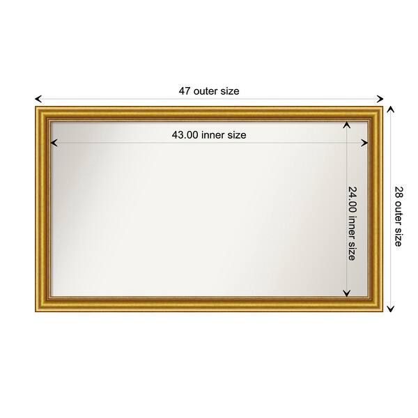 dimension image slide 91 of 93, Wall Mirror Choose Your Custom Size - Extra Large, Townhouse Gold Wood