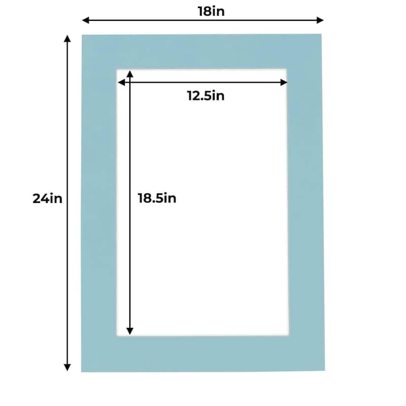 18x24 Mat for 13x19 Photo Aqua Blue Matboard for Frames Measuring 18