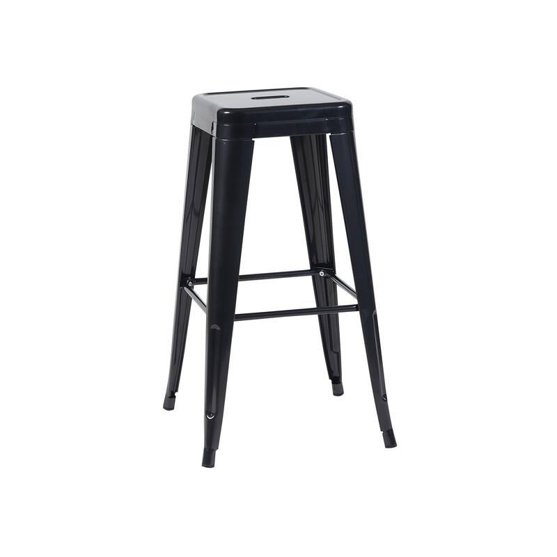 AC Pacific 30 Inch Industrial Stackable Metal BarStools Set of 4
