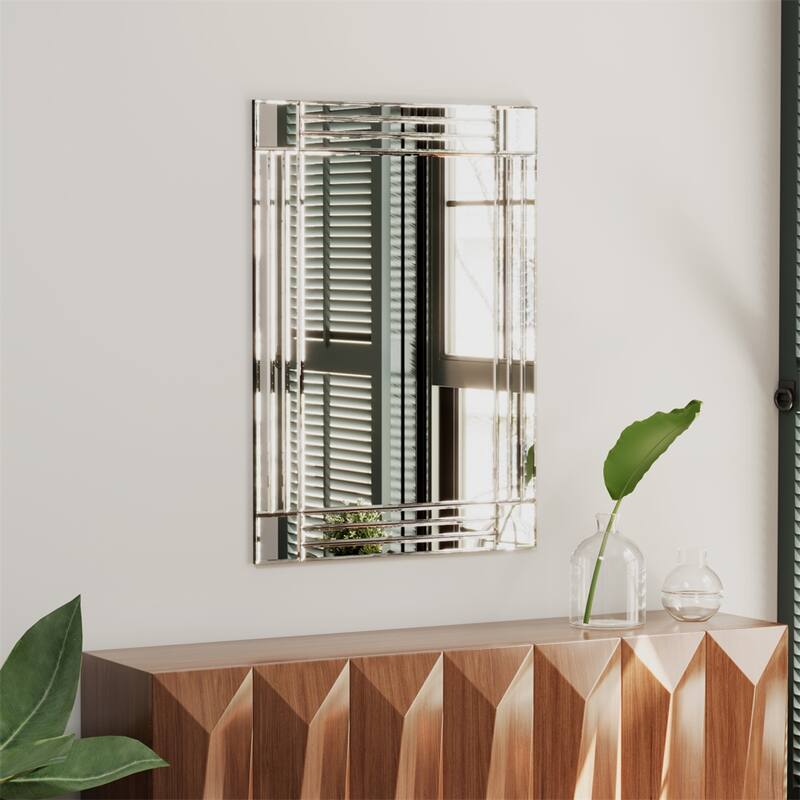 Large WallMounted Silver Decorative Rectangular Wall Mirror On Sale Bed Bath & Beyond