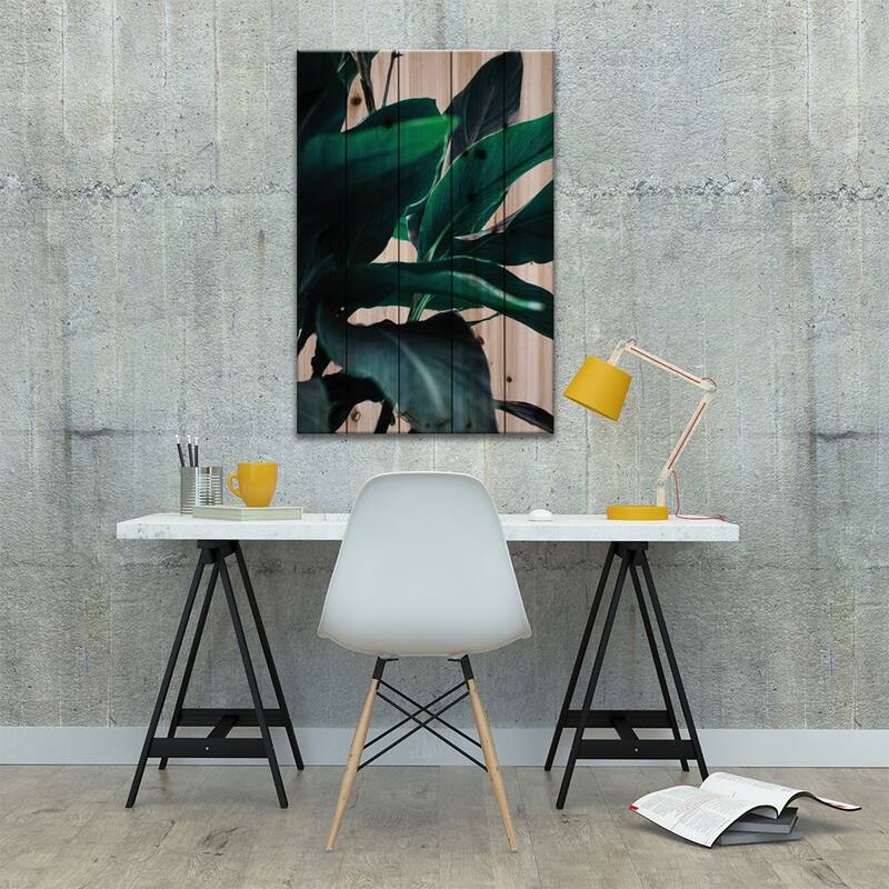 Leaves IV Print On Wood by Mareike Böhmer - Multi-Color