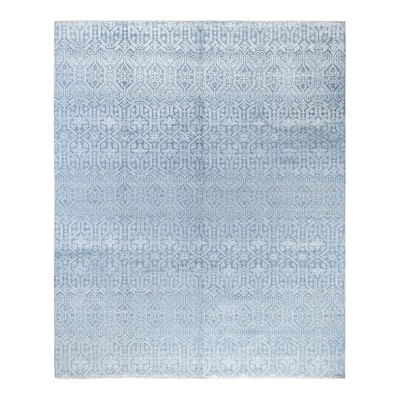 Ikat One-of-a-Kind Hand-Knotted Area Rug, Blue - 8' 1" x 10' 1"