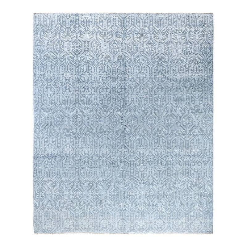 Ikat One-of-a-Kind Hand-Knotted Area Rug, Blue - 8' 1" x 10' 1"