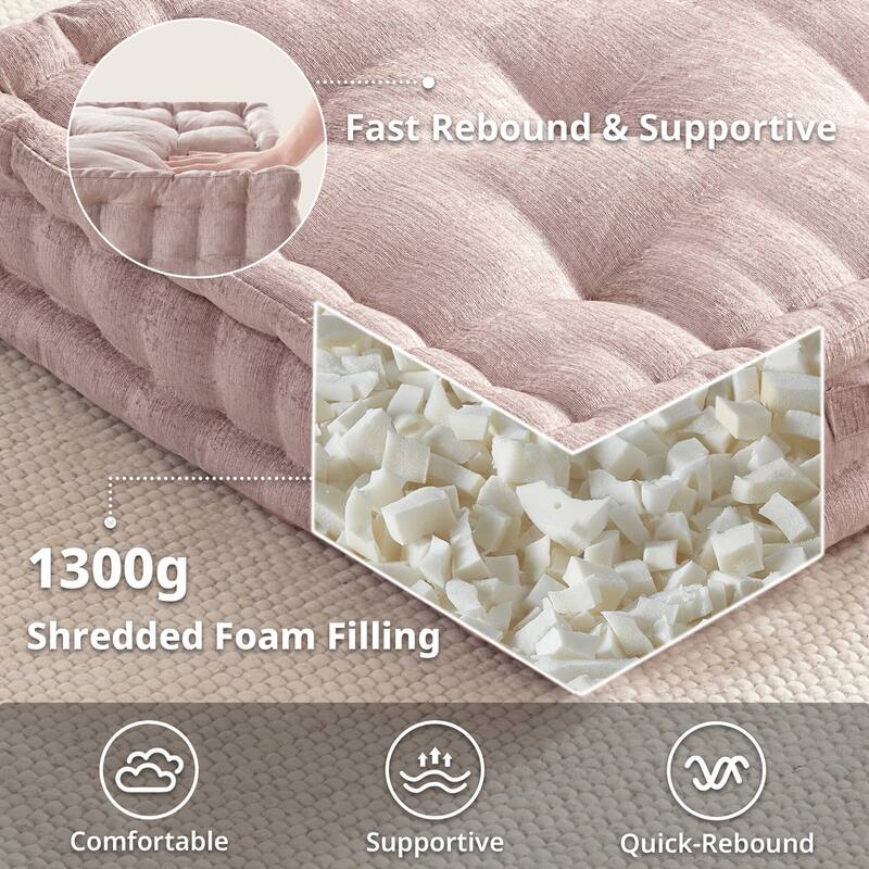 Intelligent Design Azza Poly Chenille Square Floor Pillow Cushion