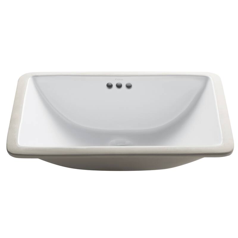 Kraus Elavo 20-7/8" Ceramic Undermount Bathroom Sink with Overflow - White