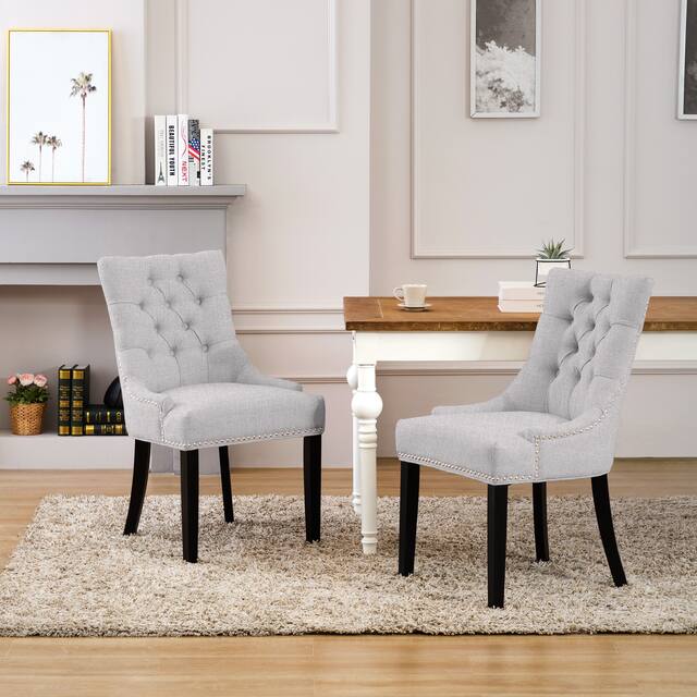 Grandview Tufted Dining Chair (Set of 2) Upholstered - Light Gray