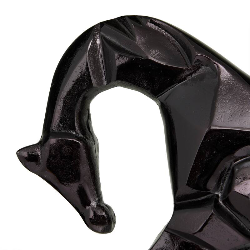 Majestic Aluminum Metal Horse Sculpture - Silver, Gold, Black