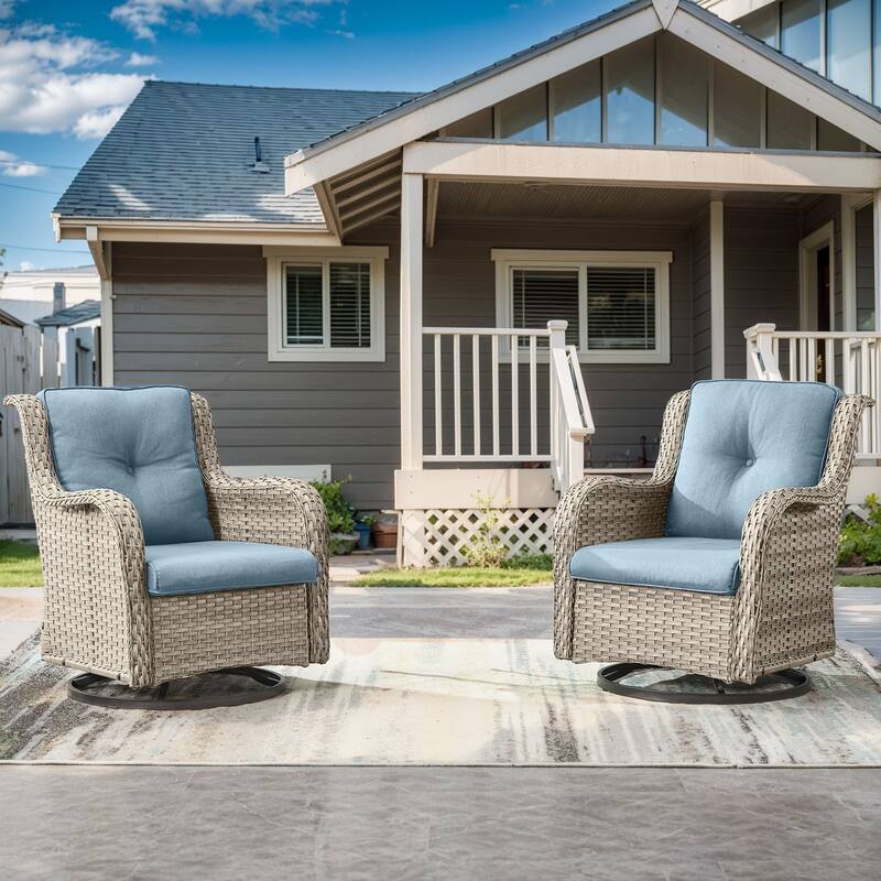 779657388297 Outdoor Swivel Glider Chairs with 4Inch 5Inch 6Inch Cushion