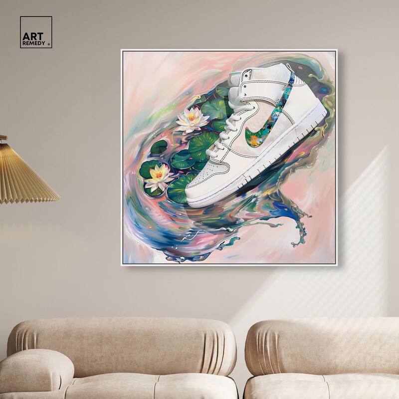 Lilypads Sneaker Splash Canvas by Art Remedy