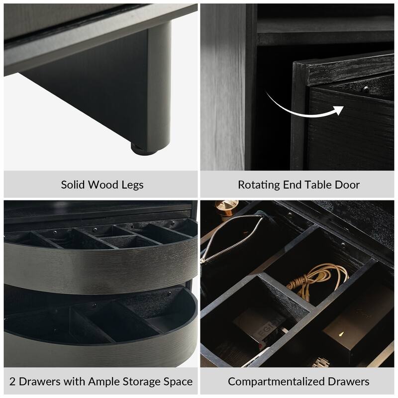 Faustus Modern 28"Tall End Table Set of 2 with Drawers by HULALA HOME