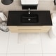 preview thumbnail 5 of 66, Wall-Mounted Bathroom Vanity in Evita Oak with Integrated Black Sink