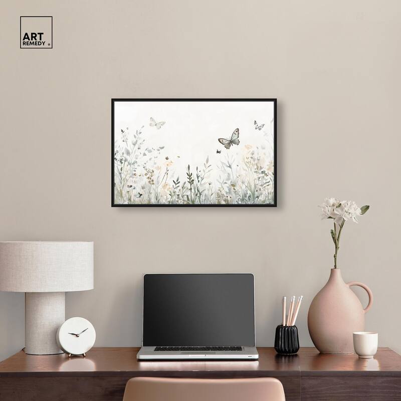 Butterfly Field Canvas by Art Remedy