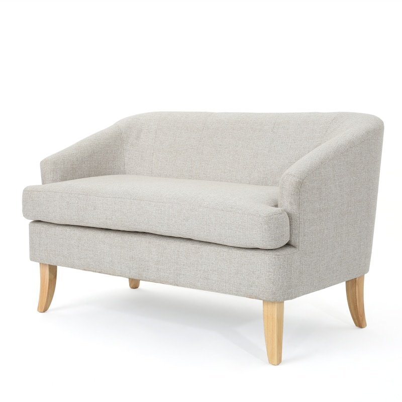 Sheena Mid-century Modern Petite Fabric Loveseat by Christopher Knight Home - beige