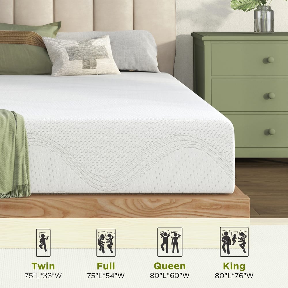 Sofucor 12 Inch Cooling Memory Foam Mattress with Charcoal,Breathable Knit Cover,TWIN/FULL/QUEEN/KING Size