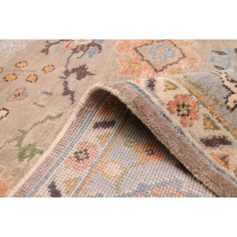 ECARPETGALLERY Hand-knotted Modern Oushak Taupe Wool Rug - 8'1 x 9'11