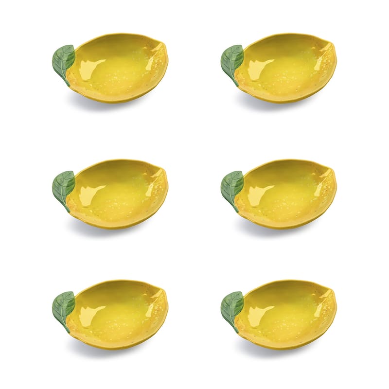 Abode Homewares by TarHong Lemon Fresh Figural Bowl, 8" x 2"/ 16 oz. Set of 6
