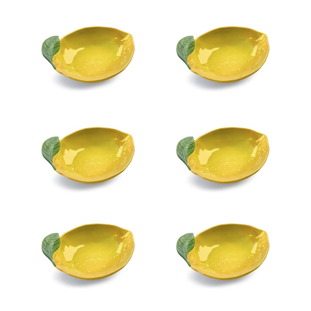 Abode Homewares by TarHong Lemon Fresh Figural Bowl, 8" x 2"/ 16 oz. Set of 6