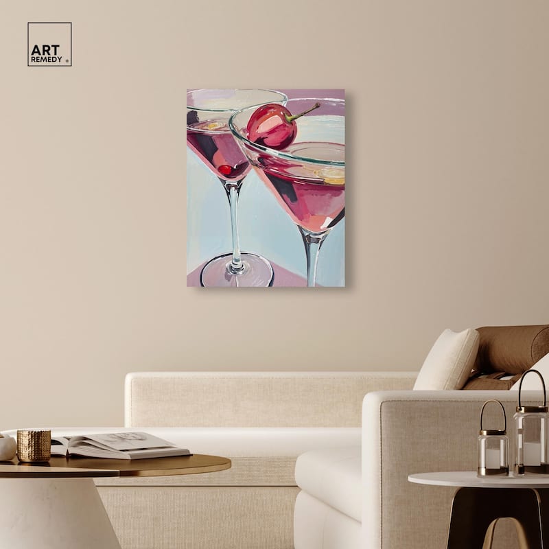 Cherry Cosmo Canvas by Art Remedy, Gallery Wrapped