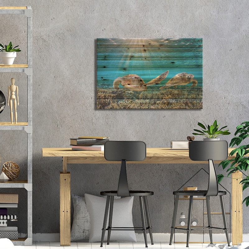 Fin Slapping Print On Wood by Jordan Robins - Multi-Color