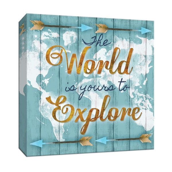 PTM Images 9-147270 PTM Canvas Collection 12" x 12" - "World Explore" Giclee Sayings & Quotes Art Print on Canvas