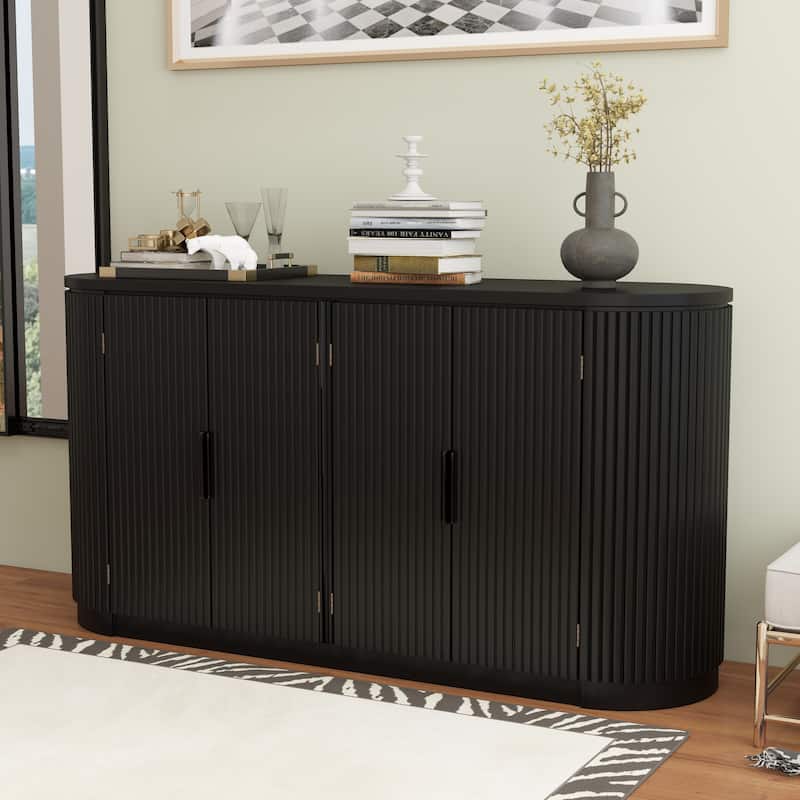 Vertical Striped Door Storage Cabinet